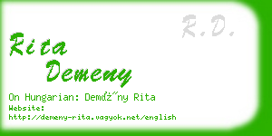 rita demeny business card